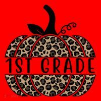 1st Grade Leopard Pumpkin Santa Hat thumb 1