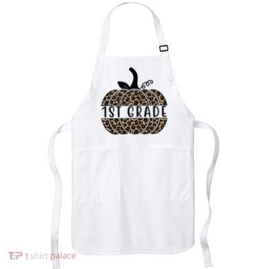 1st Grade Leopard Pumpkin Apron