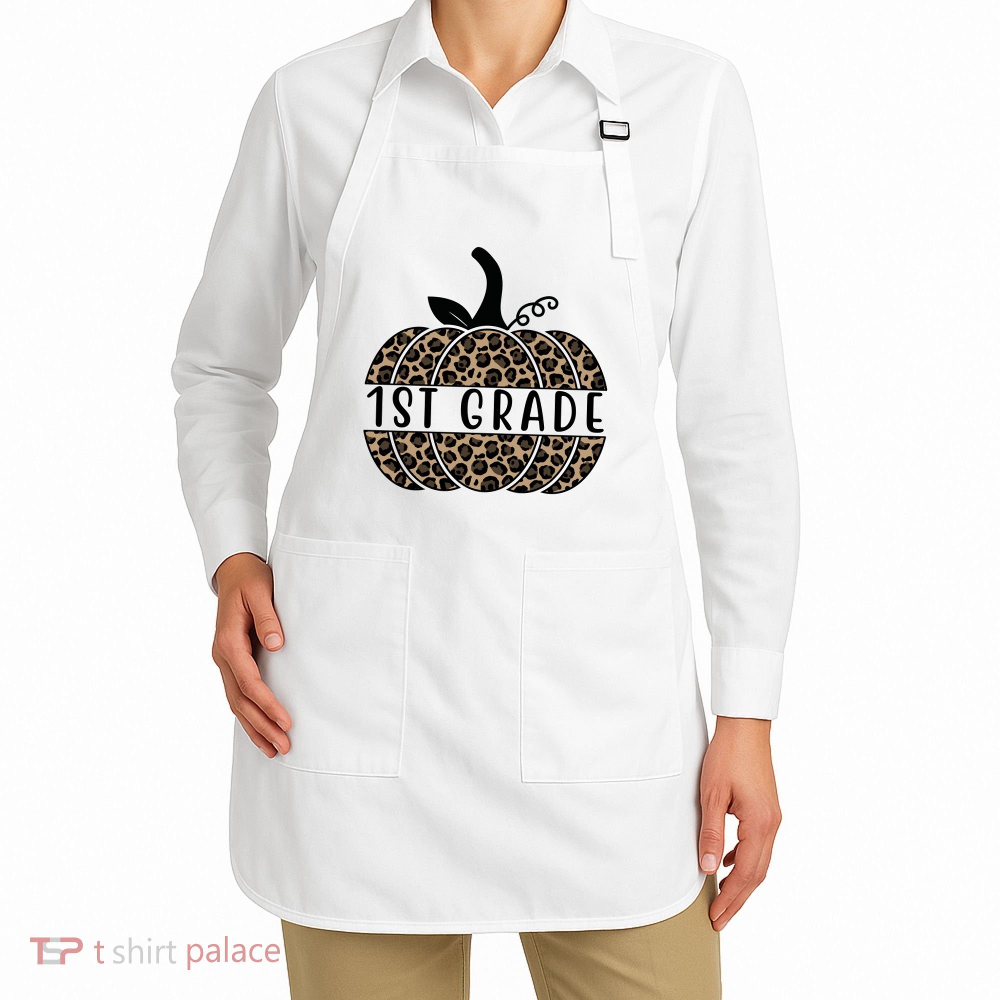 1st Grade Leopard Pumpkin Apron