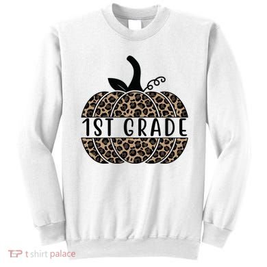 1st Grade Leopard Pumpkin Sweatshirt