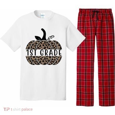 1st Grade Leopard Pumpkin Pajama Set