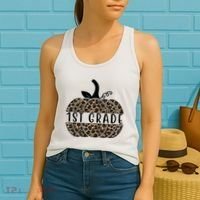 1st Grade Leopard Pumpkin Women's Tank Top thumb 2