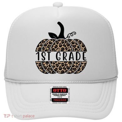 1st Grade Leopard Pumpkin Hat