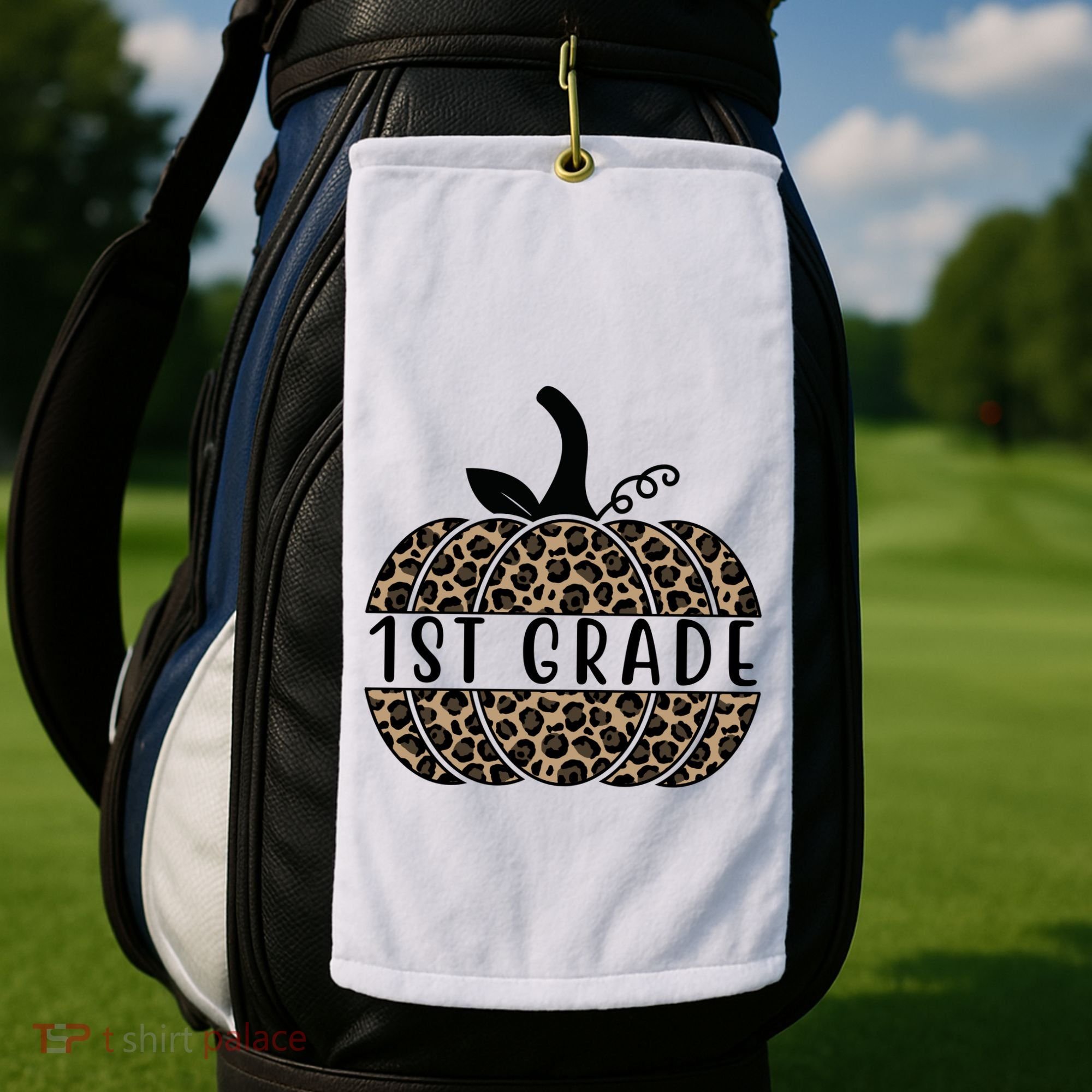 1st Grade Leopard Pumpkin Golf Towel