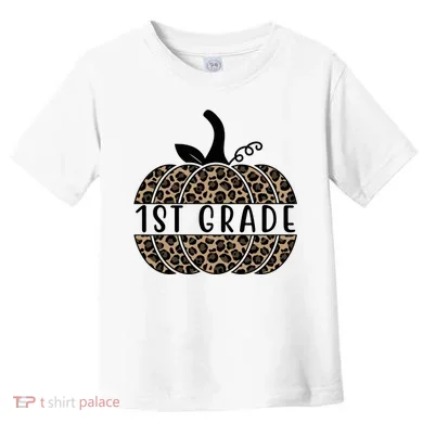 1st Grade Leopard Pumpkin Toddler T-Shirt