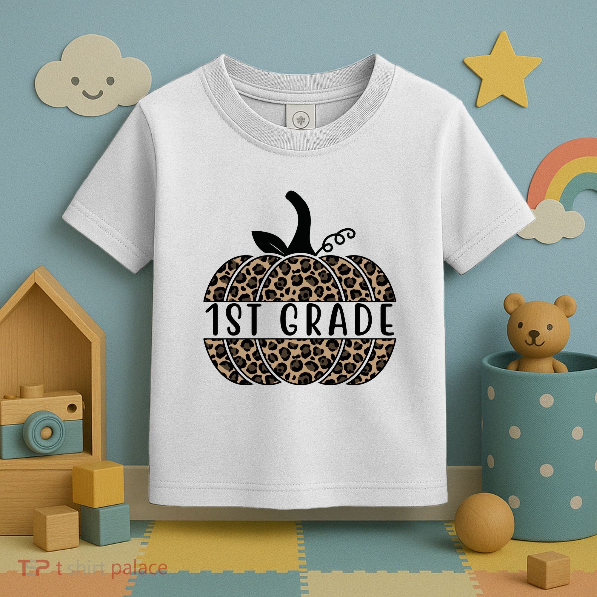 1st Grade Leopard Pumpkin Toddler T-Shirt
