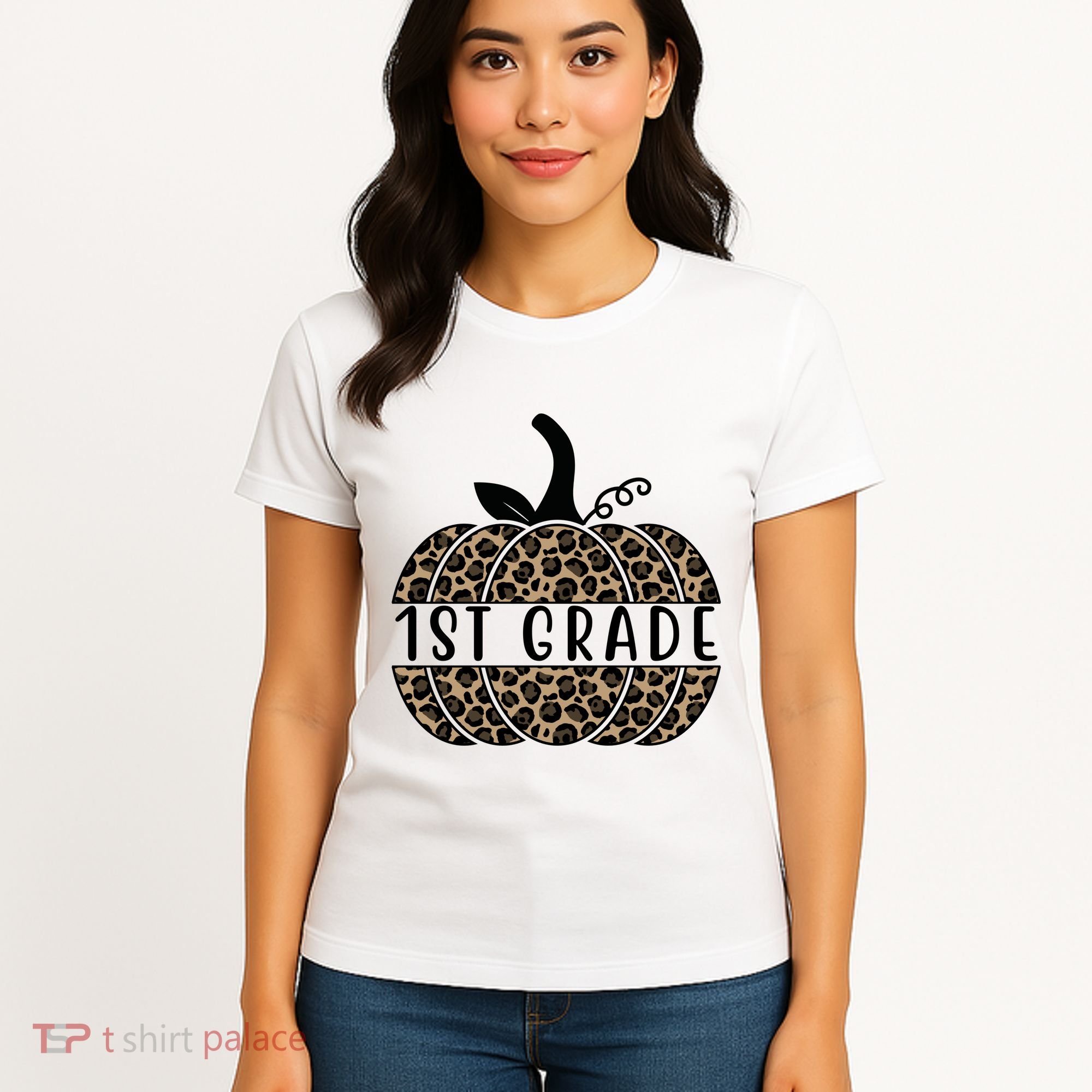 1st Grade Leopard Pumpkin Women's T-Shirt