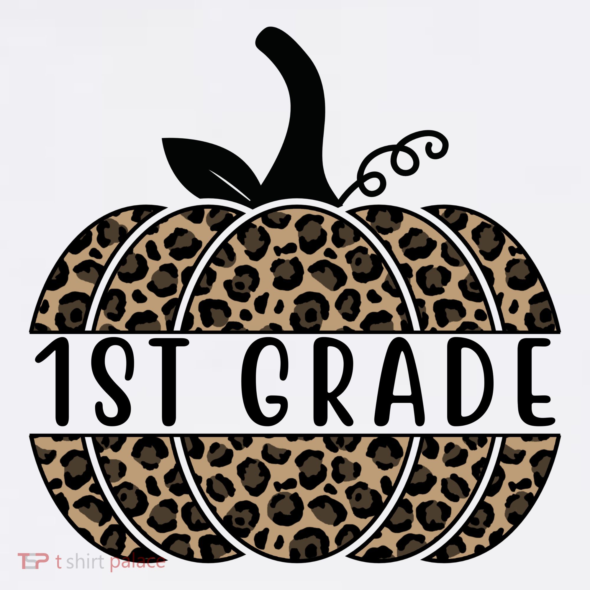 1st Grade Leopard Pumpkin Kids T-Shirt