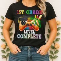 1St Grade Level Complete Last Day Of School Graduation Women's T-Shirt thumb 2