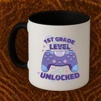1st Grade Level Unlocked Back To School Gamer Coffee Mug thumb 2
