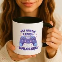 1st Grade Level Unlocked Back To School Gamer Coffee Mug thumb 3