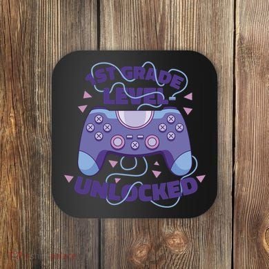 1st Grade Level Unlocked Back To School Gamer Coaster