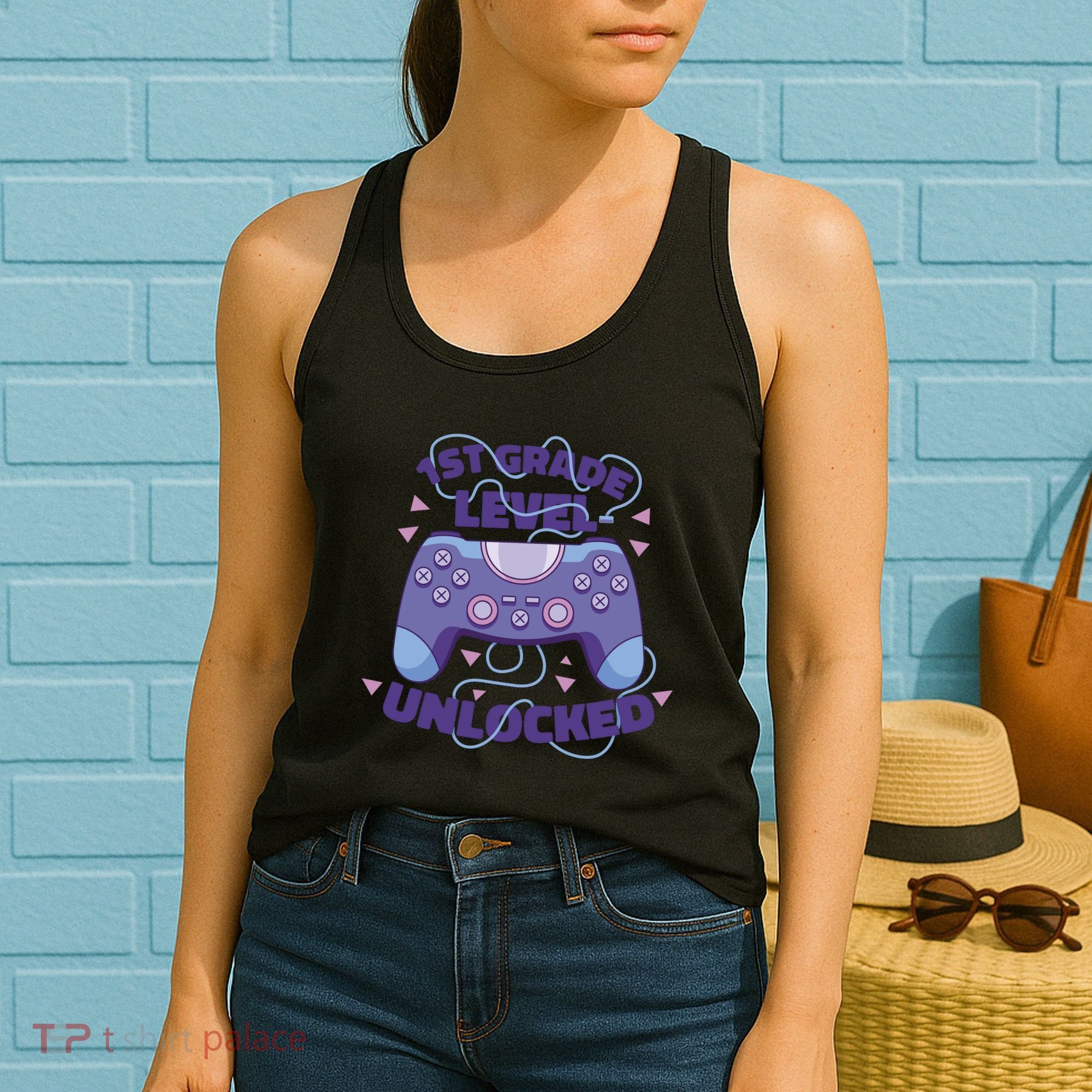 1st Grade Level Unlocked Back To School Gamer Women's Tank Top