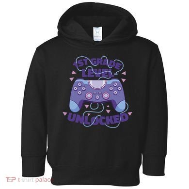 1st Grade Level Unlocked Back To School Gamer Toddler Hoodie