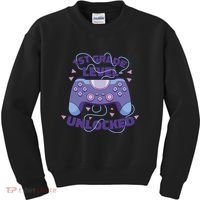 1st Grade Level Unlocked Back To School Gamer Kids Sweatshirt thumb 0