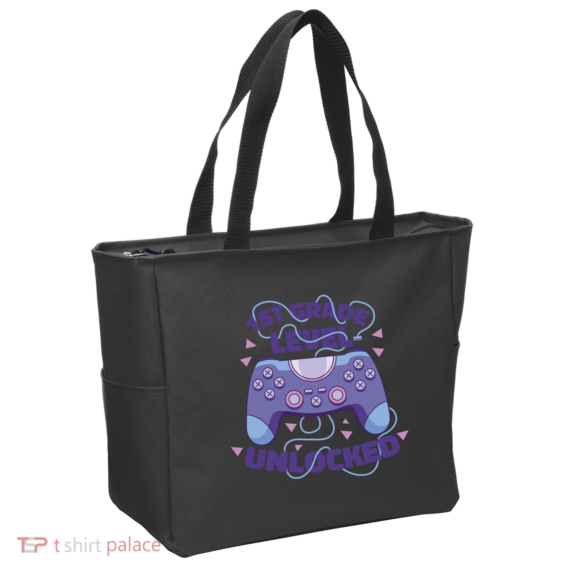 1st Grade Level Unlocked Back To School Gamer Tote Bag