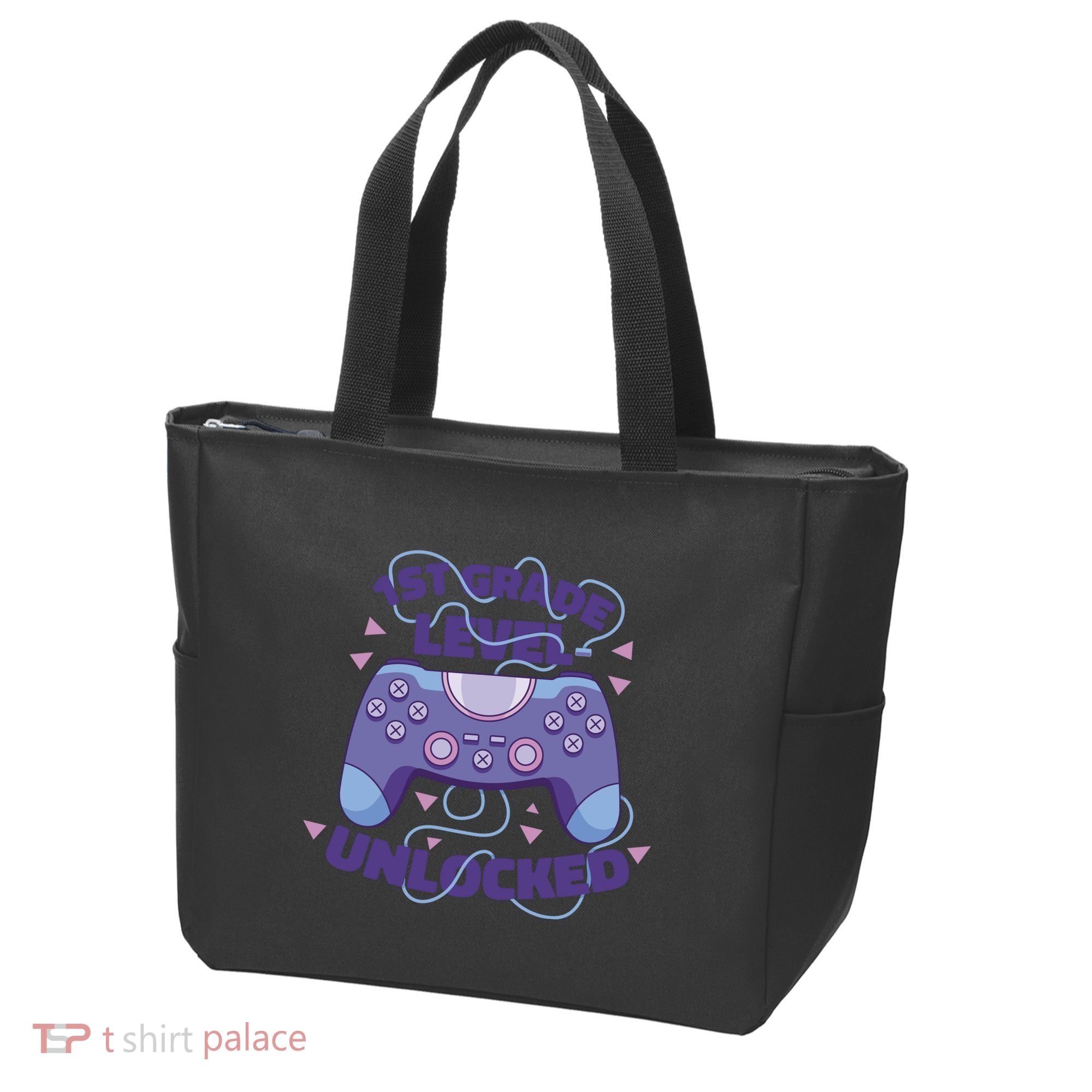 1st Grade Level Unlocked Back To School Gamer Tote Bag