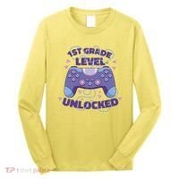 1st Grade Level Unlocked Back To School Gamer Long Sleeve Shirt thumb 0