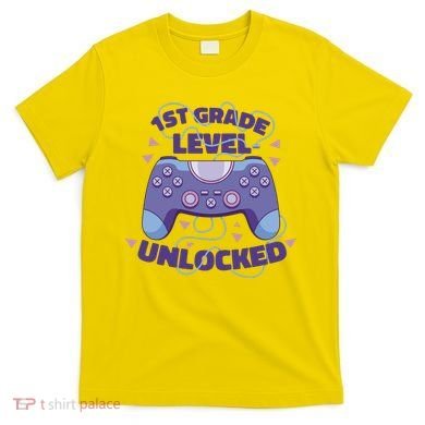 1st Grade Level Unlocked Back To School Gamer T-Shirt