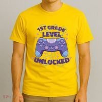 1st Grade Level Unlocked Back To School Gamer T-Shirt thumb 3
