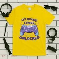 1st Grade Level Unlocked Back To School Gamer T-Shirt thumb 5