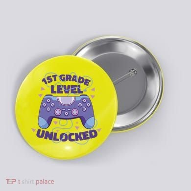 1st Grade Level Unlocked Back To School Gamer Button