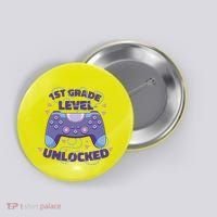 1st Grade Level Unlocked Back To School Gamer Button thumb 0
