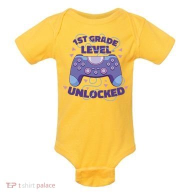 1st Grade Level Unlocked Back To School Gamer Baby Bodysuit