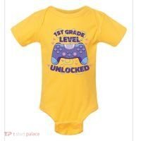 1st Grade Level Unlocked Back To School Gamer Baby Bodysuit thumb 0