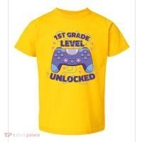 1st Grade Level Unlocked Back To School Gamer Toddler T-Shirt thumb 0
