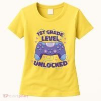 1st Grade Level Unlocked Back To School Gamer Women's T-Shirt thumb 0