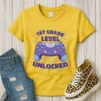 1st Grade Level Unlocked Back To School Gamer Women's T-Shirt thumb 3