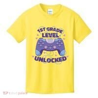 1st Grade Level Unlocked Back To School Gamer Kids T-Shirt thumb 0