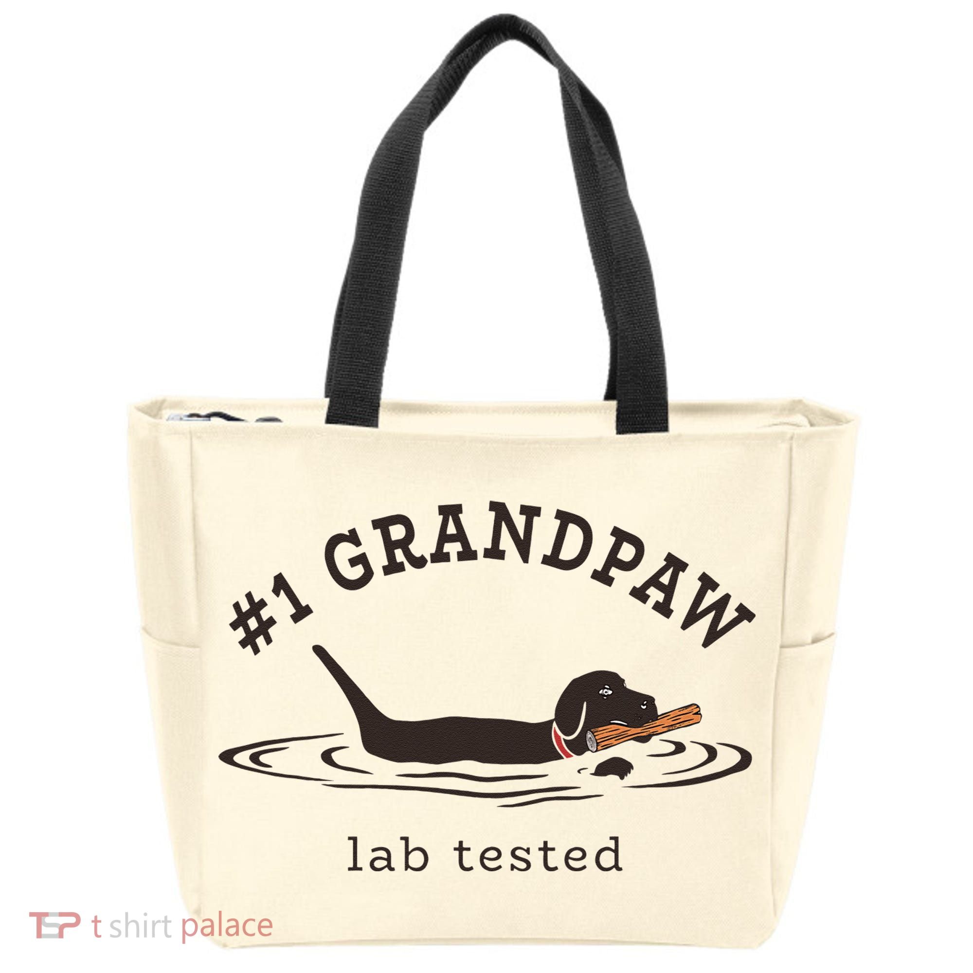 1 Grandpaw Lab Tested Pun Labrador Retriever Grandpa Tote Bag