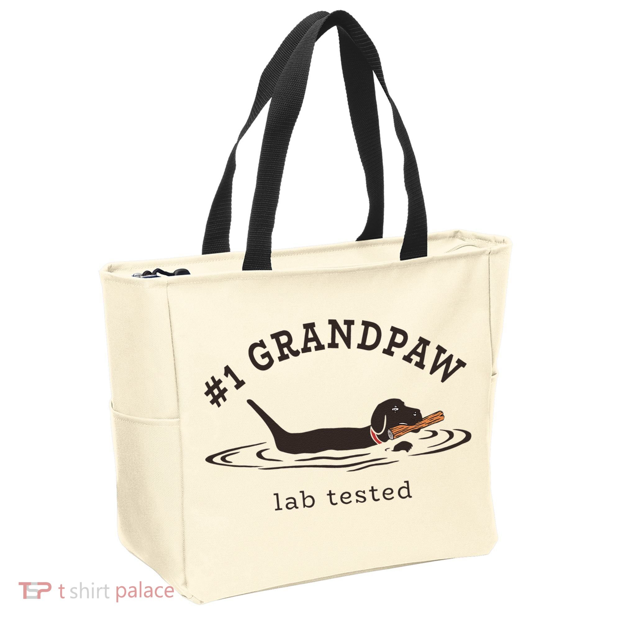 1 Grandpaw Lab Tested Pun Labrador Retriever Grandpa Tote Bag