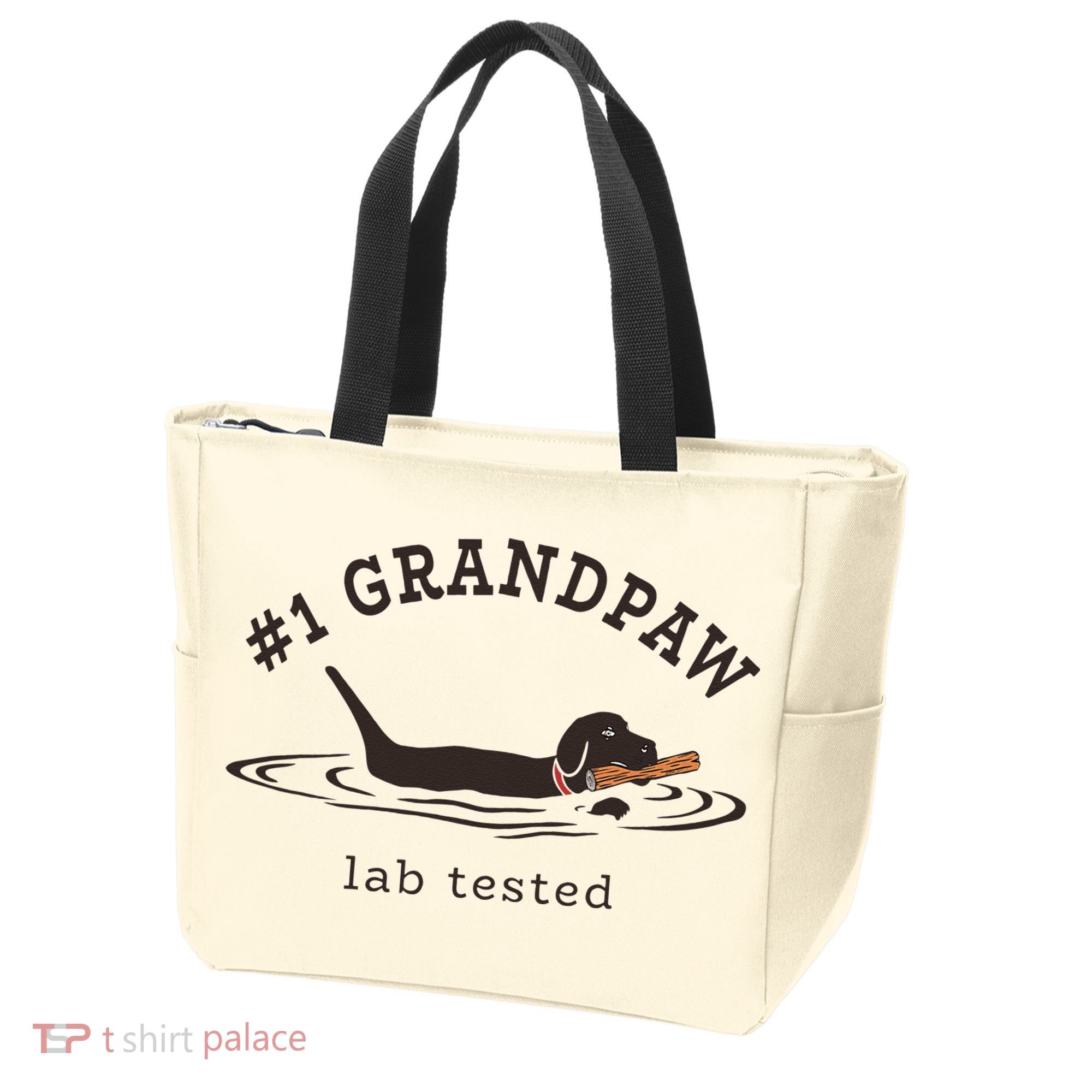 1 Grandpaw Lab Tested Pun Labrador Retriever Grandpa Tote Bag