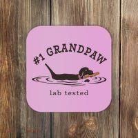 1 Grandpaw Lab Tested Pun Labrador Retriever Grandpa Coaster thumb 0