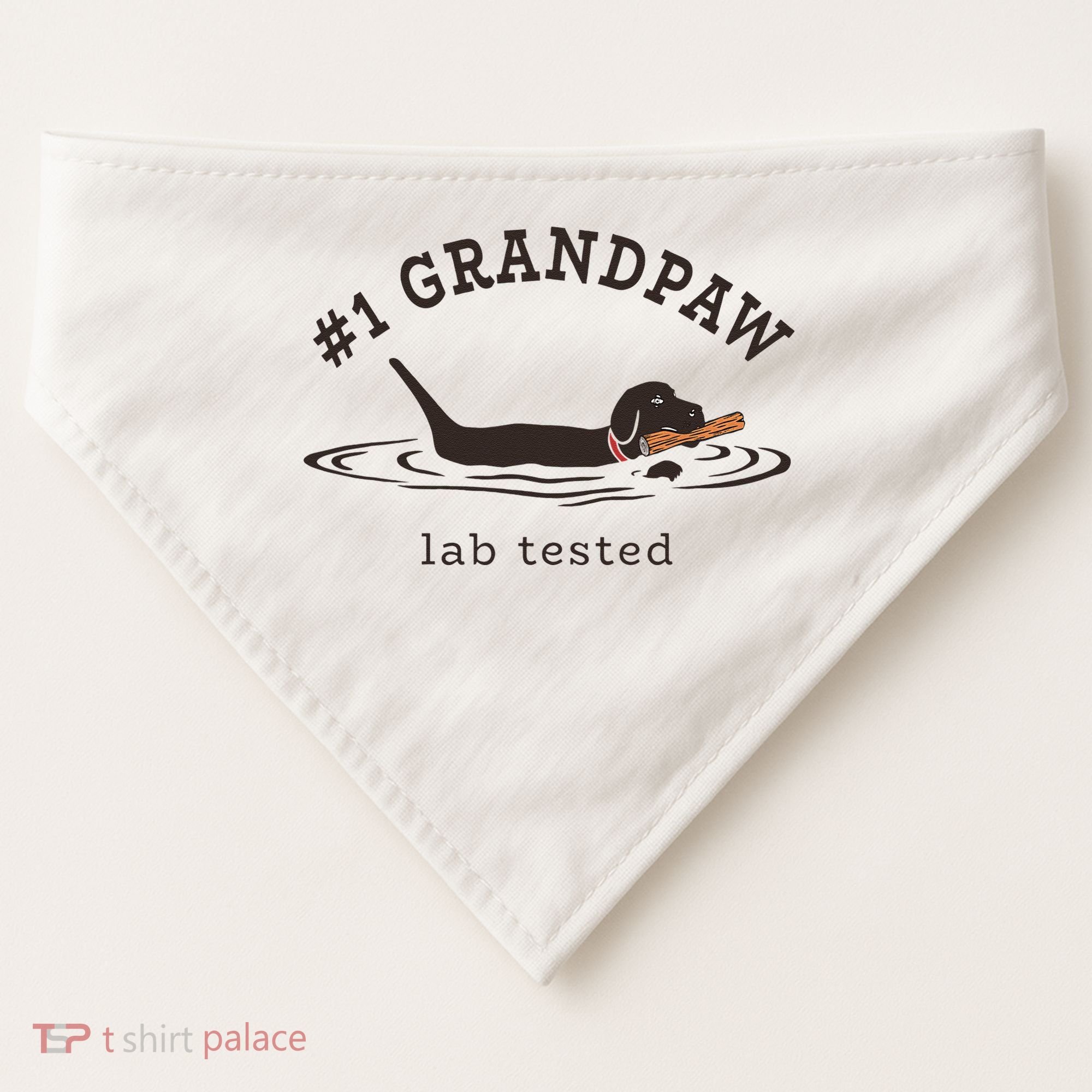 1 Grandpaw Lab Tested Pun Labrador Retriever Grandpa USA-Made Doggie Bandana