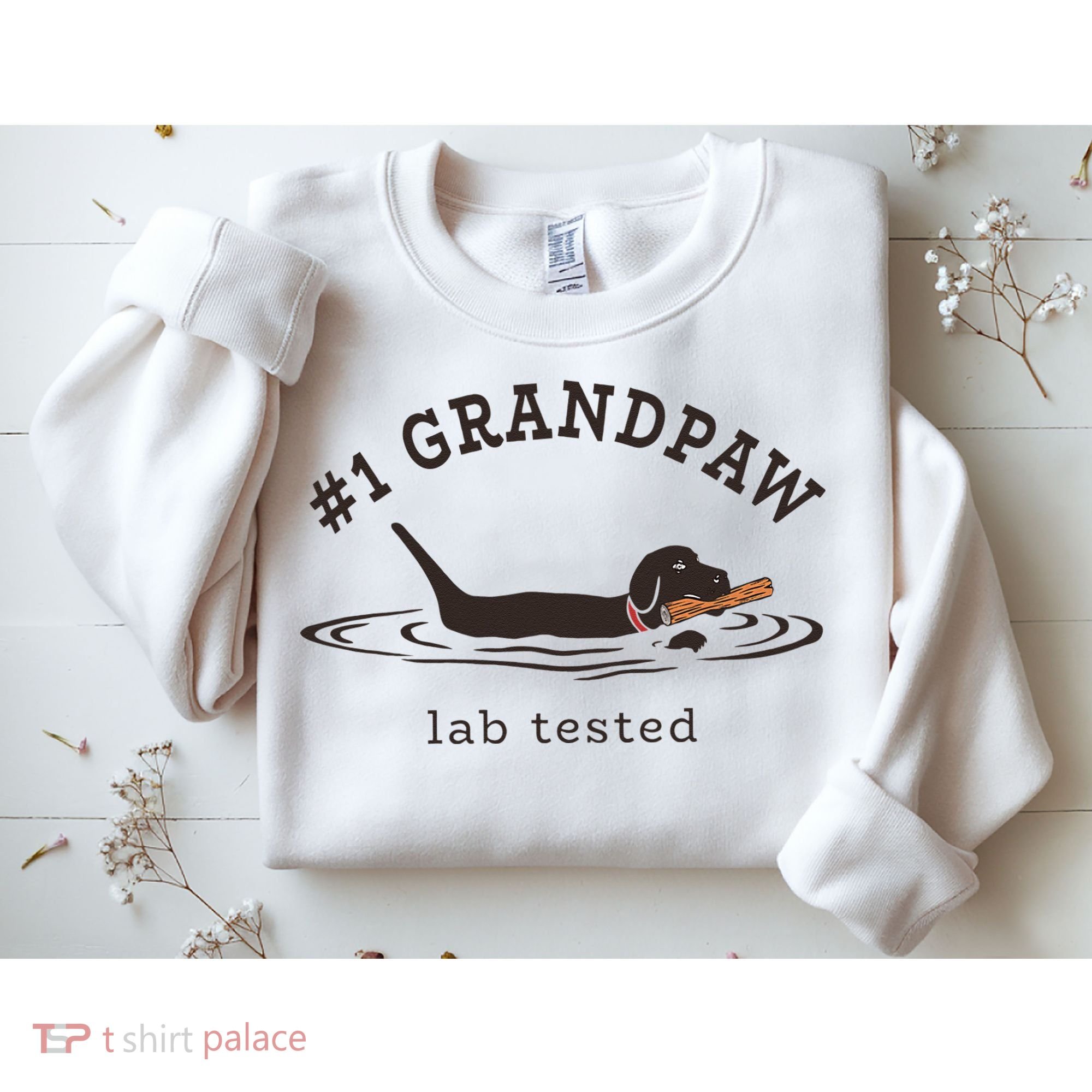 1 Grandpaw Lab Tested Pun Labrador Retriever Grandpa Sweatshirt