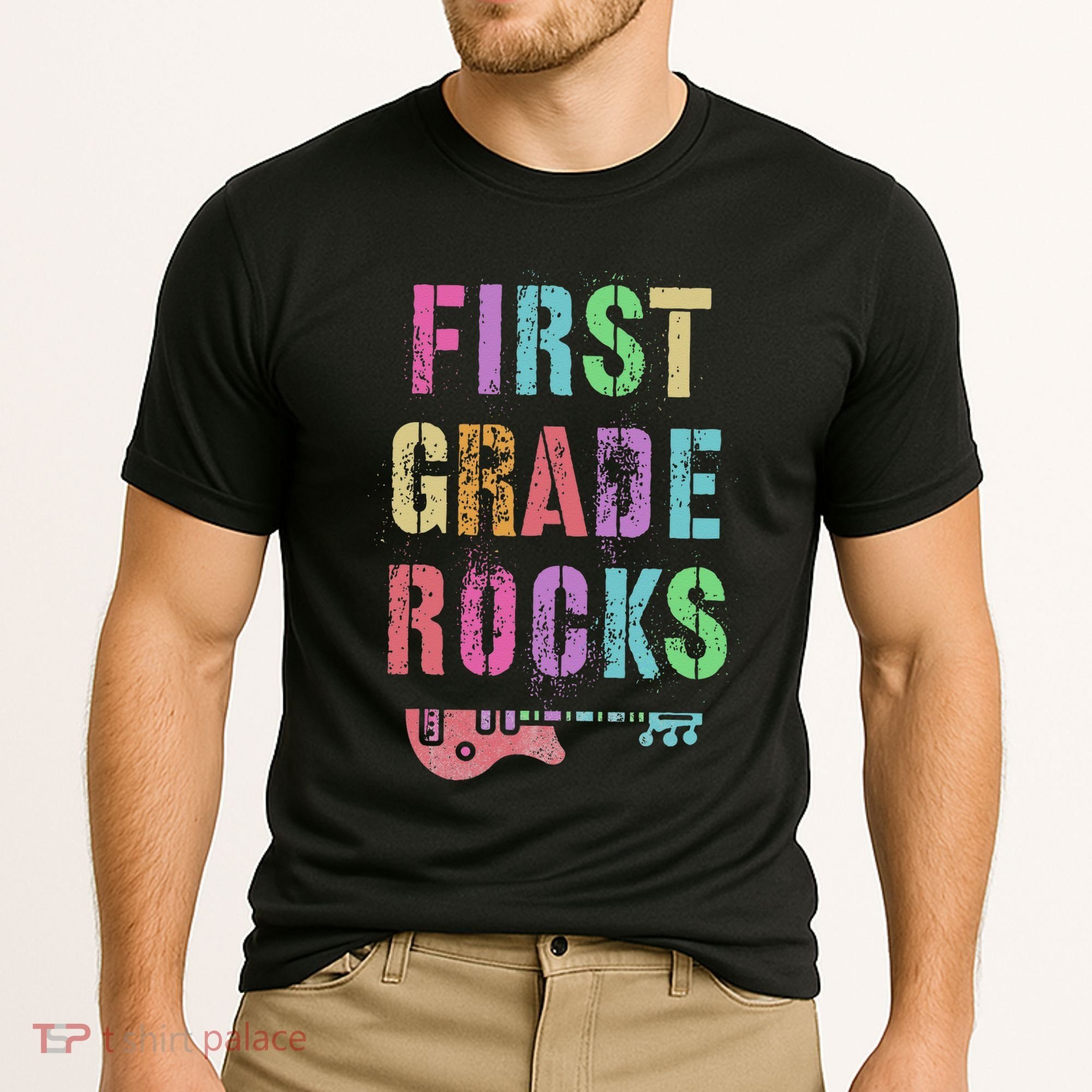 1st GRADE ROCKS Teacher Team Rockstars FIRST Grader Rockstar Cooling Performance Crew T-Shirt