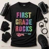 1st GRADE ROCKS Teacher Team Rockstars FIRST Grader Rockstar Cooling Performance Crew T-Shirt thumb 3