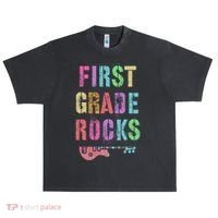 1st GRADE ROCKS Teacher Team Rockstars FIRST Grader Rockstar Urban Oversized Heavyweight T-Shirt thumb 0