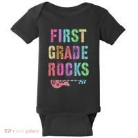 1st GRADE ROCKS Teacher Team Rockstars FIRST Grader Rockstar Baby Bodysuit thumb 0