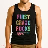 1st GRADE ROCKS Teacher Team Rockstars FIRST Grader Rockstar Tank Top thumb 3