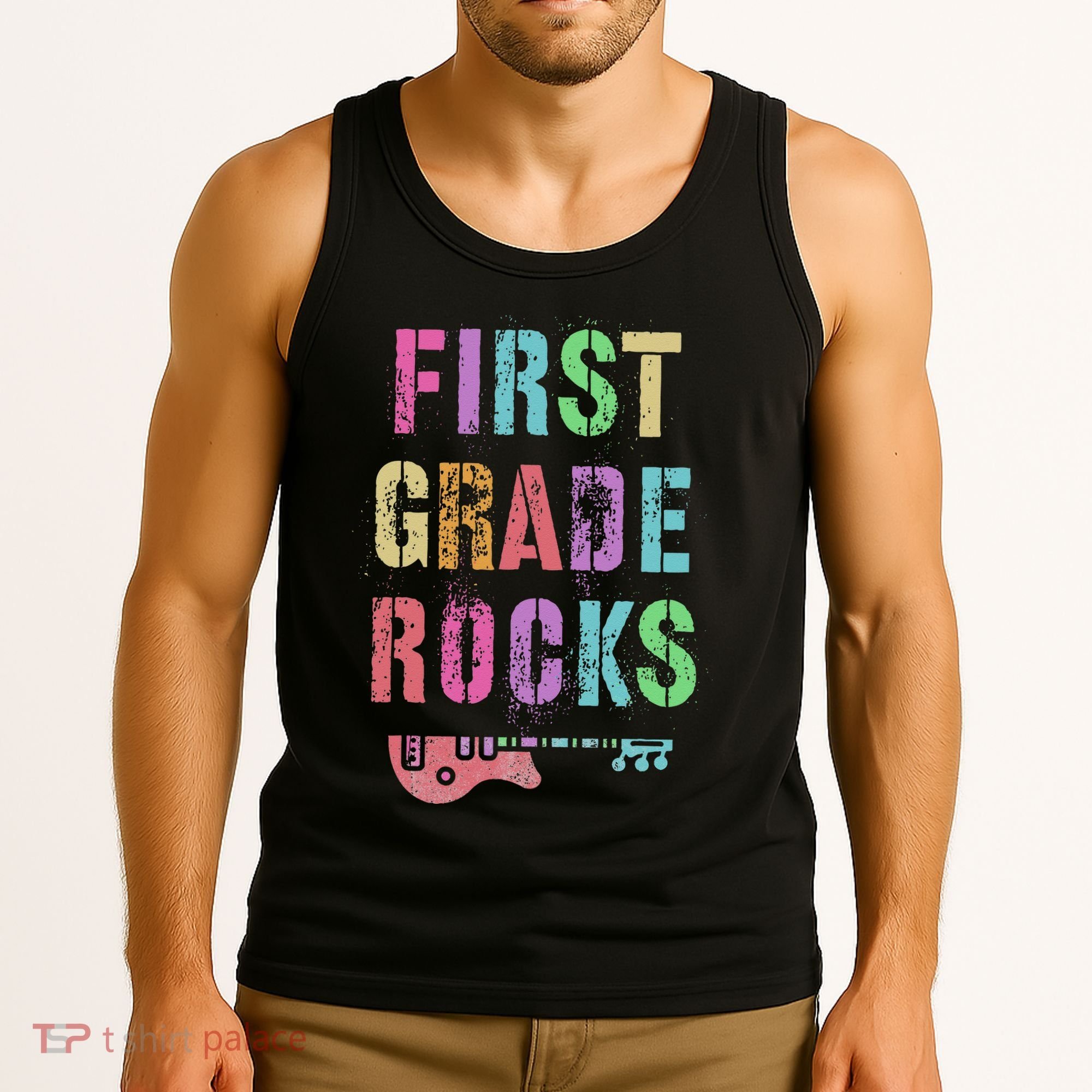 1st GRADE ROCKS Teacher Team Rockstars FIRST Grader Rockstar Tank Top