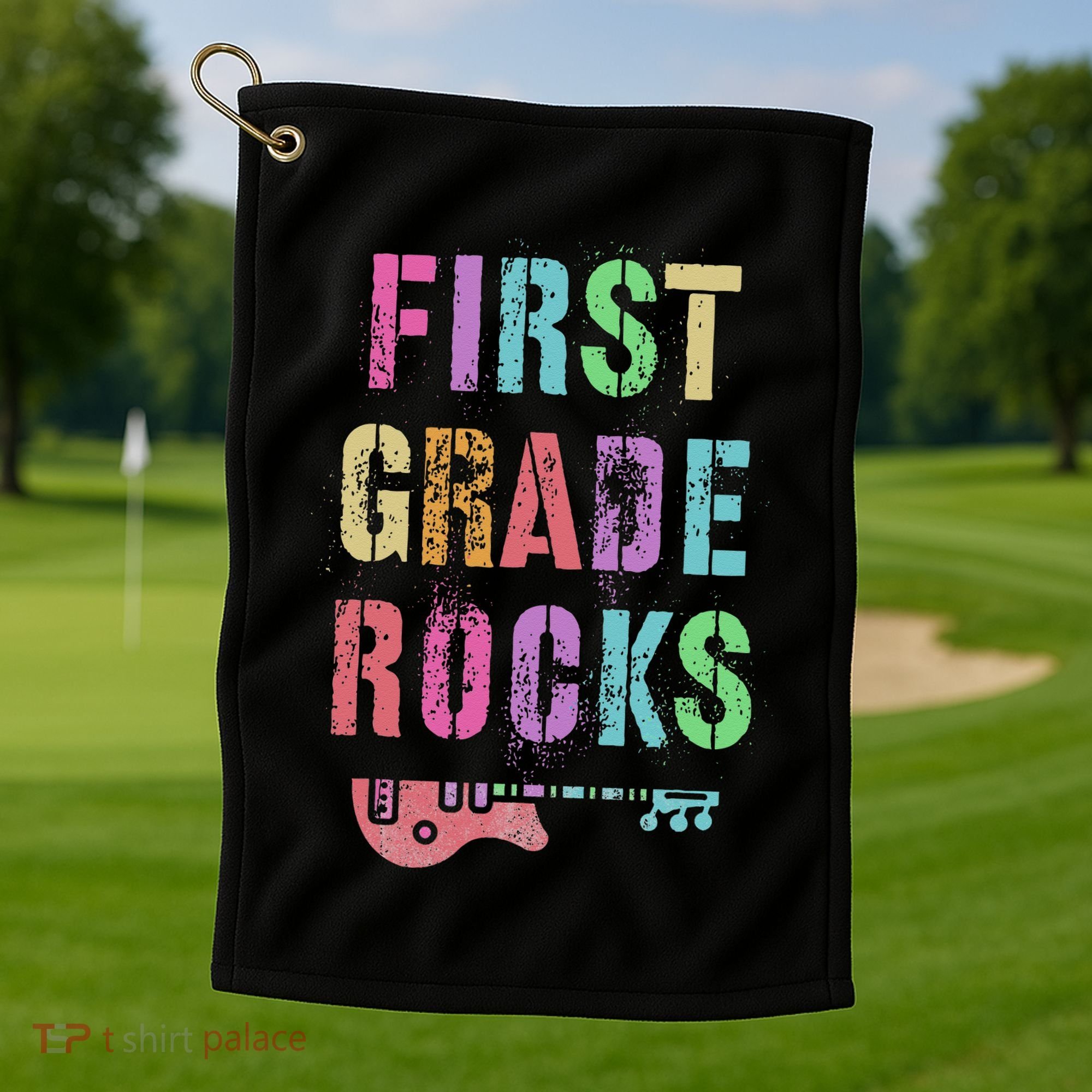 1st GRADE ROCKS Teacher Team Rockstars FIRST Grader Rockstar Golf Towel