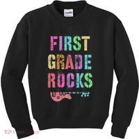 1st GRADE ROCKS Teacher Team Rockstars FIRST Grader Rockstar Kids Sweatshirt thumb 0