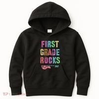 1st GRADE ROCKS Teacher Team Rockstars FIRST Grader Rockstar Kids Hoodie thumb 0