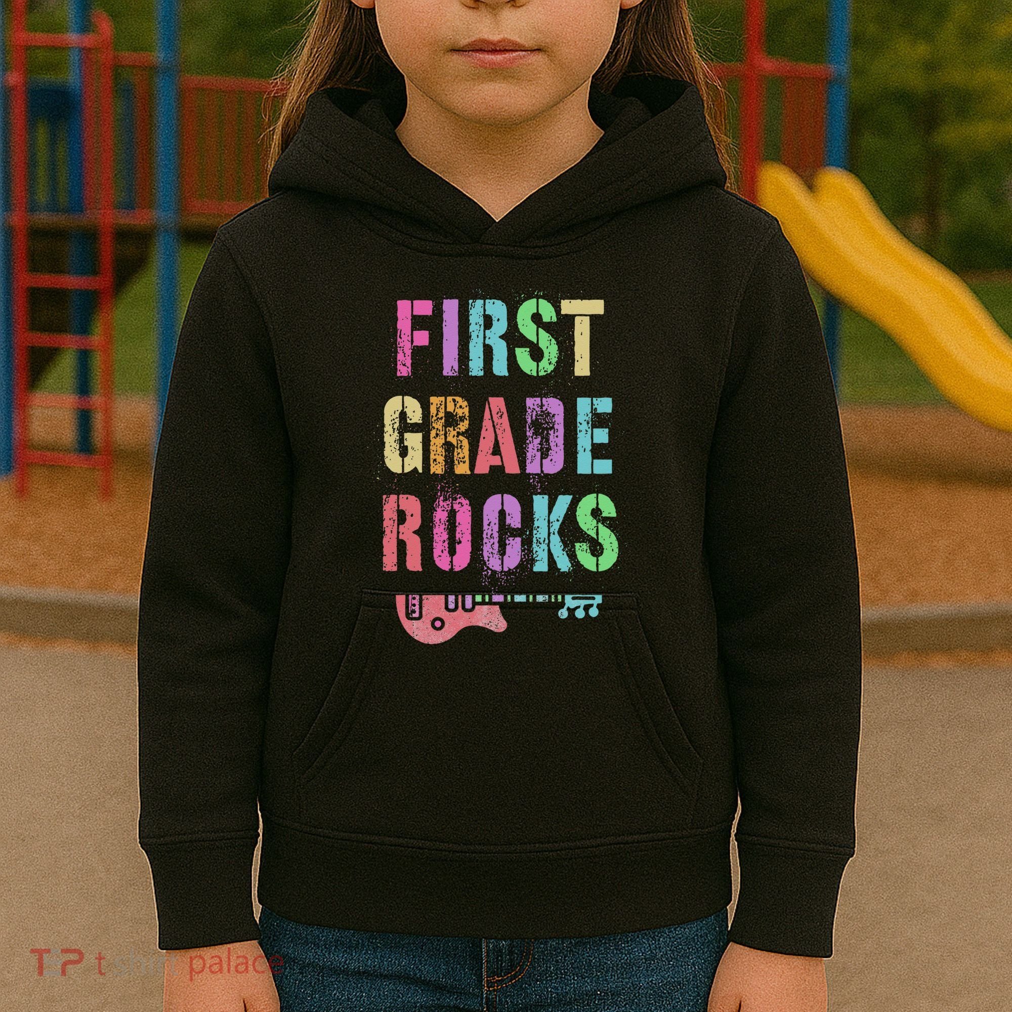 1st GRADE ROCKS Teacher Team Rockstars FIRST Grader Rockstar Kids Hoodie