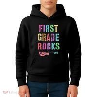 1st GRADE ROCKS Teacher Team Rockstars FIRST Grader Rockstar Kids Hoodie thumb 4